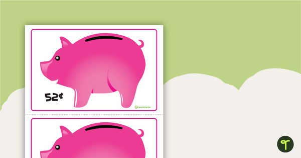 Piggy Bank Task Cards (US Currency) teaching resource