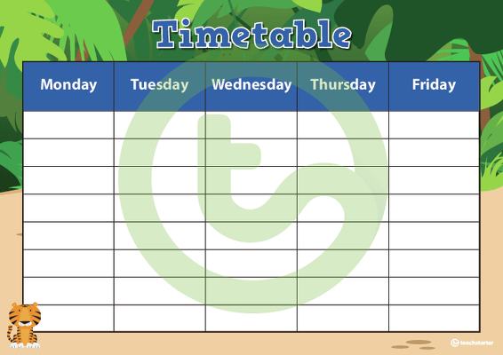 Terrific Tigers - Weekly Timetable teaching resource