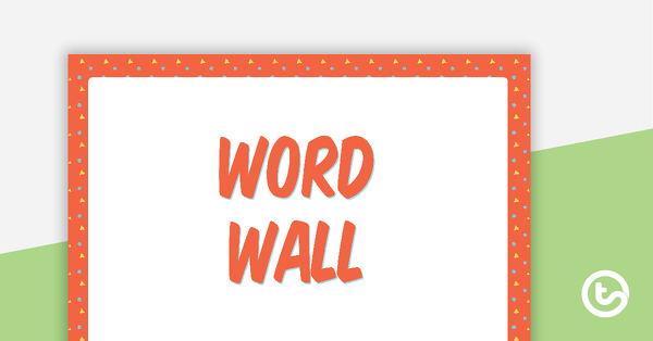 Shapes Pattern - Word Wall Template teaching resource
