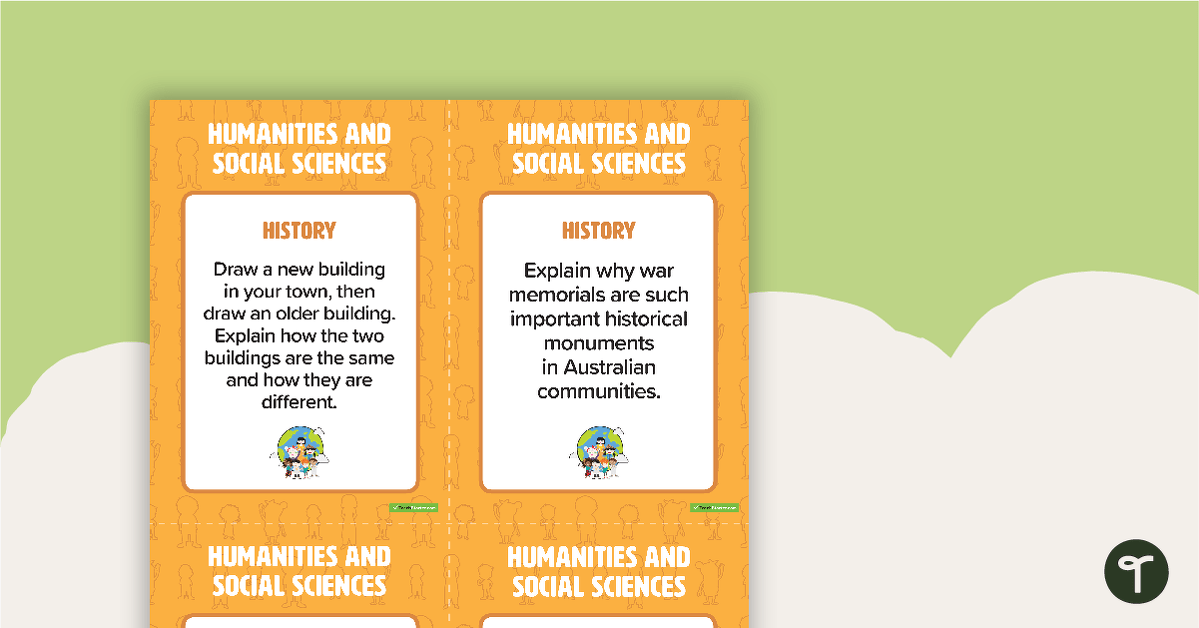 Fast Finisher Humanities and Social Sciences Task Cards - Year 2 teaching resource