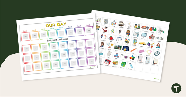 Visual Daily Schedule and Equipment teaching resource