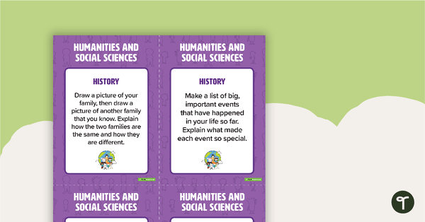 Fast Finisher Humanities and Social Sciences Task Cards - Year 1 teaching resource