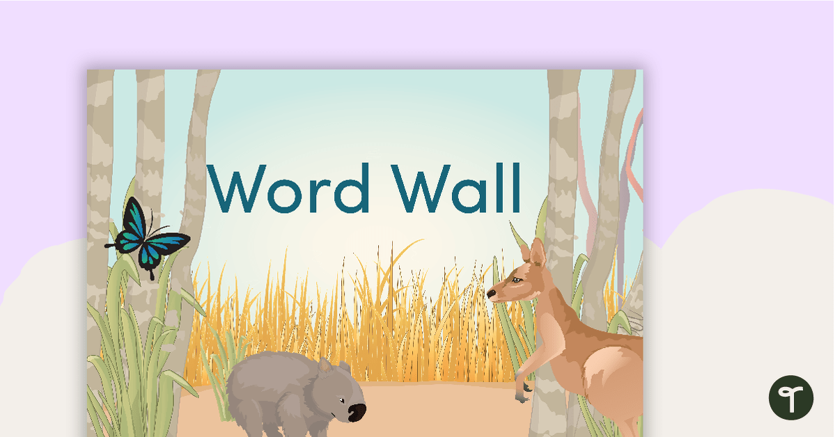 Australian Animals - Word Wall Template teaching resource