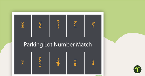 1 to 20 Parking Lot Number Match teaching resource