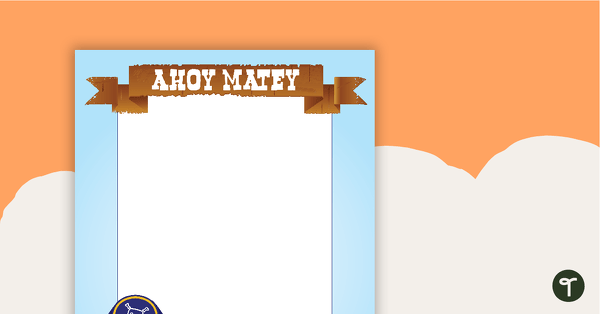 Go to Pirate Page Border - Ahoy Matey teaching resource