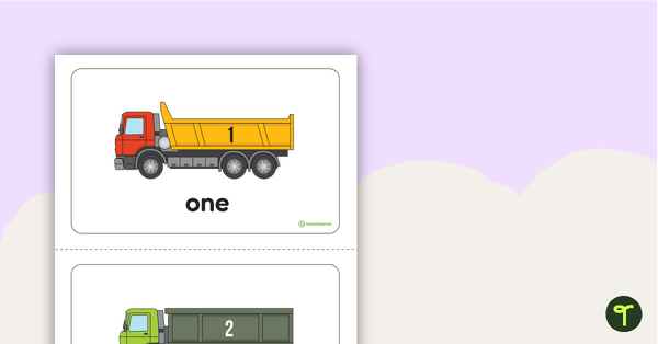 Preview image for 1–20 Dump Truck Number Cards - teaching resource