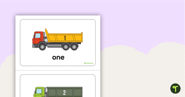 Image of 1–20 Dump Truck Number Cards