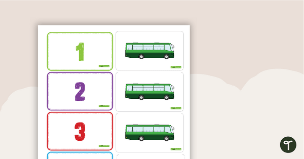 1–5 Matchup Cards - Transportation teaching resource