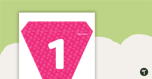 Pink Emoji - Letters and Numbers Pennant Banner teaching resource