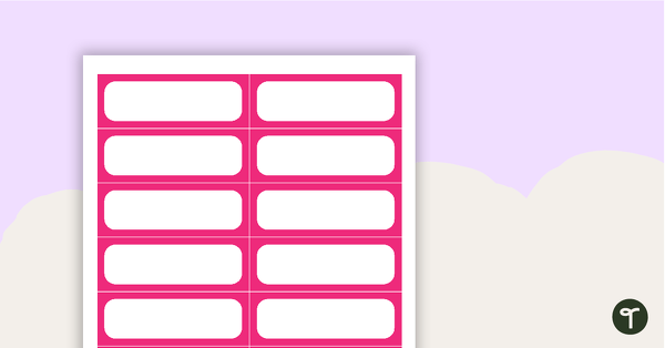 Plain Pink - Name Tags teaching resource