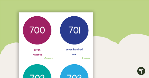 Preview image for 700-799 Number And Word Flashcards – Circles - teaching resource