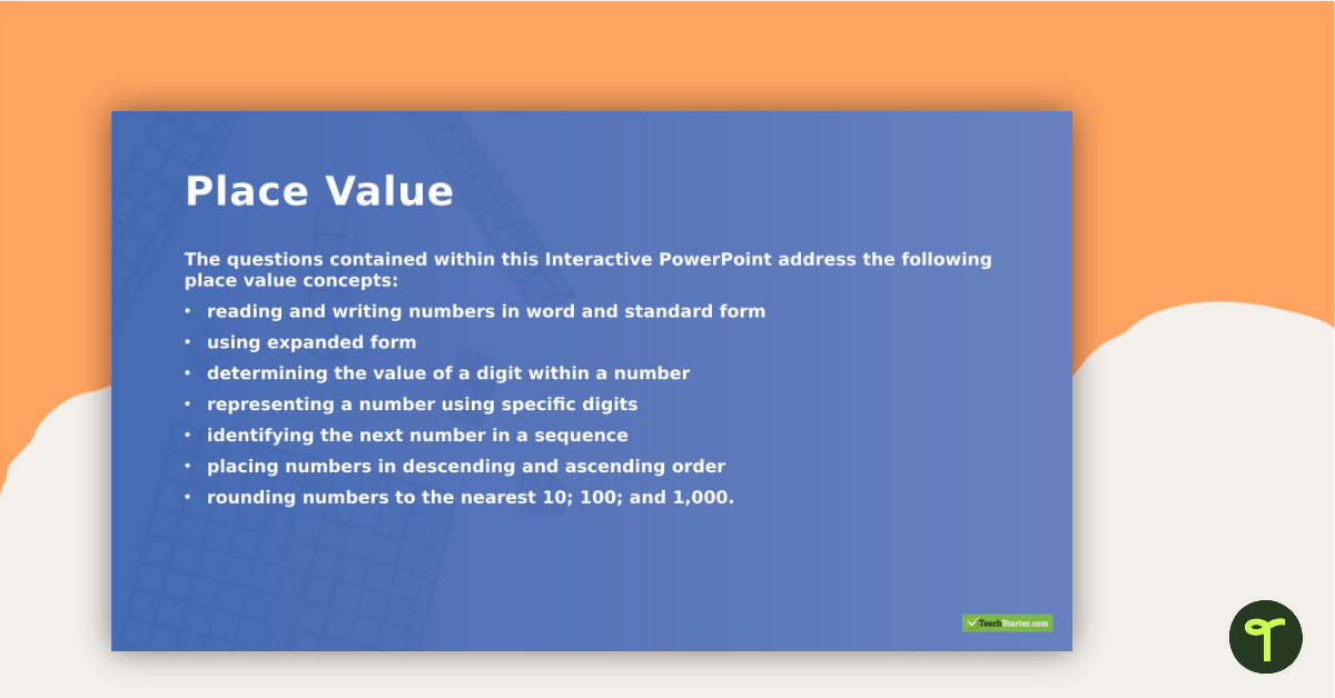 4-Digit Place Value Warm Up - Interactive PowerPoint teaching resource