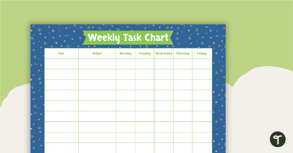 Squiggles Pattern - Weekly Task Chart teaching resource