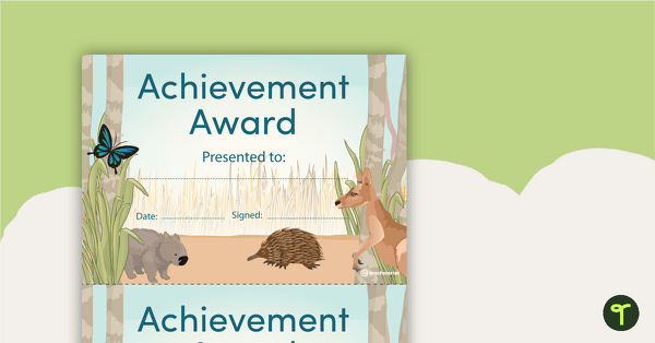 Go to Australian Animals - Award Certificate teaching resource