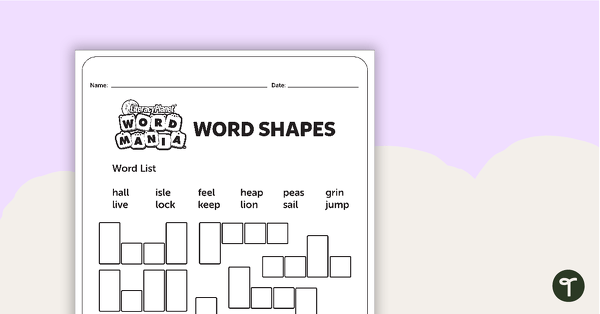 Word Shapes Worksheets - Level 2 teaching resource