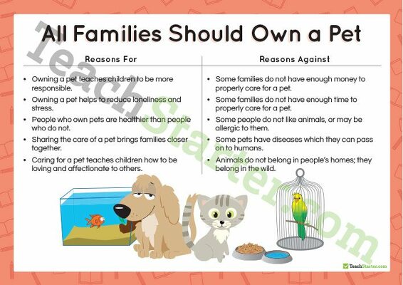 Opinion Texts Writing Task - All Families Should Own a Pet teaching resource