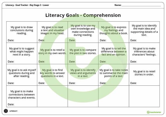 Goals - Literacy (Key Stage 2 - Lower) teaching resource