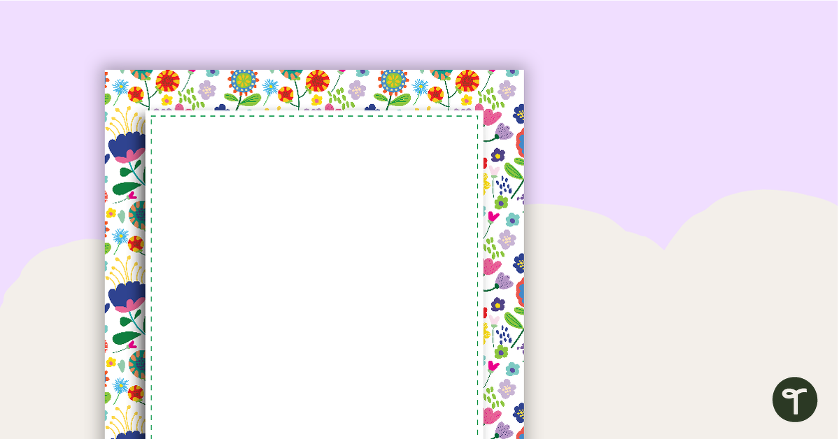 Flowers Page Border teaching resource