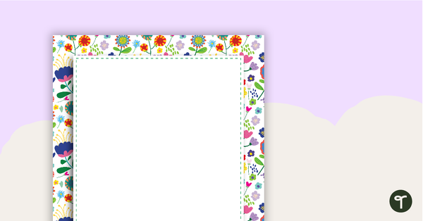 Go to Flowers Page Border teaching resource