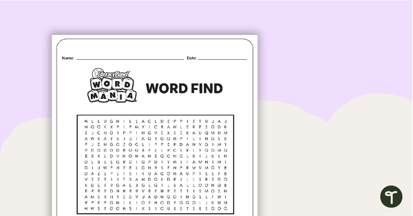 Word Find Worksheets - Level 6 teaching resource