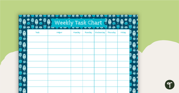 Go to Monster Pattern - Weekly Task Chart teaching resource