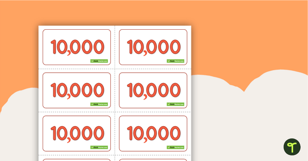Image of Place Value Cards - 10,000; 1,000; 100; 10; 1