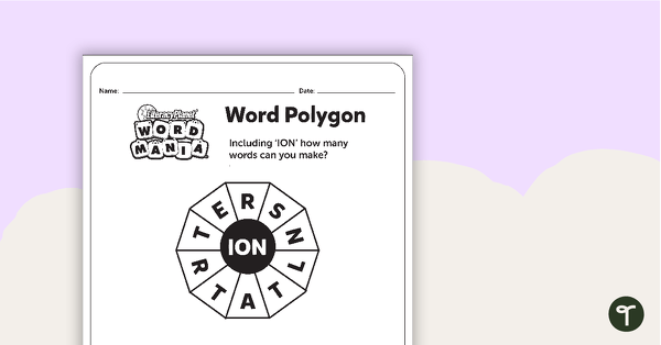 Word Polygon Worksheets - Levels 4, 5 and 6 teaching resource
