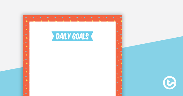Shapes Pattern - Daily Goals teaching resource