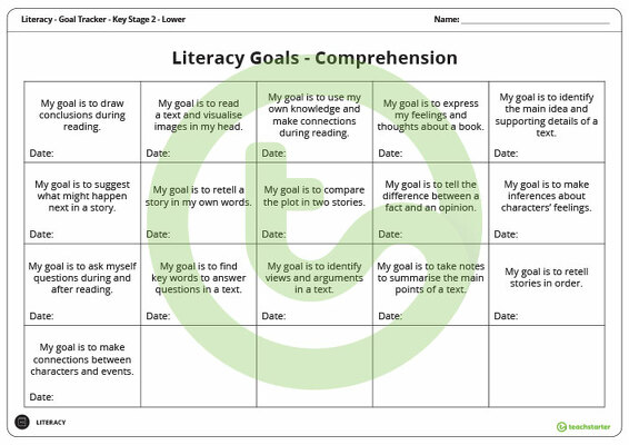 Goals - Comprehension (Key Stage 2 - Lower) teaching resource