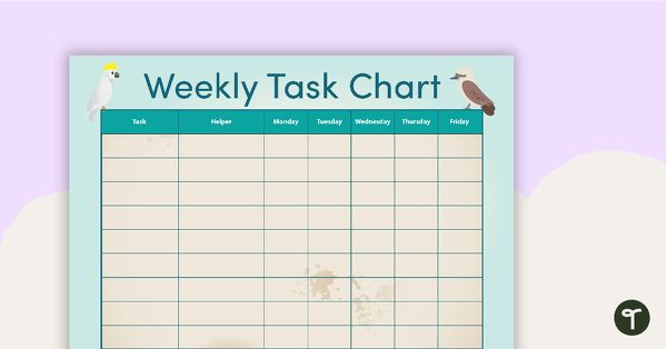 Australian Animals - Weekly Task Chart teaching resource