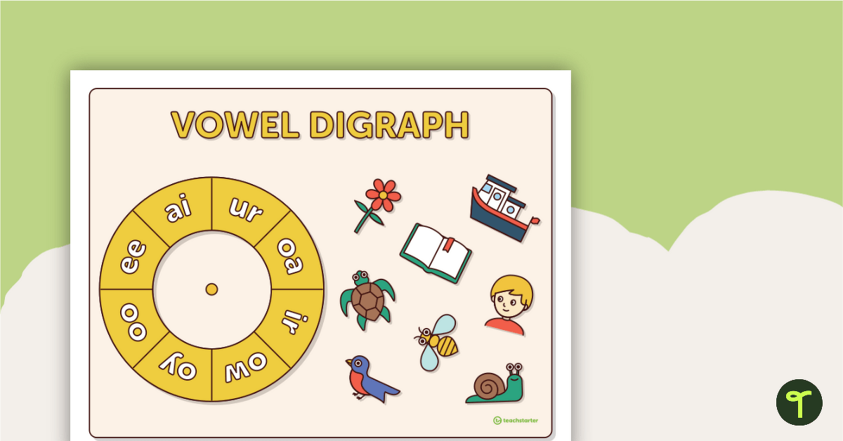 Vowel and Consonant Digraph Spin Game teaching resource