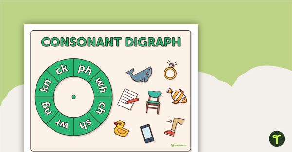 Vowel and Consonant Digraph Spin Game teaching resource
