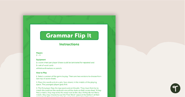 Go to Adjective Grammar Card Game – Flip It! teaching resource