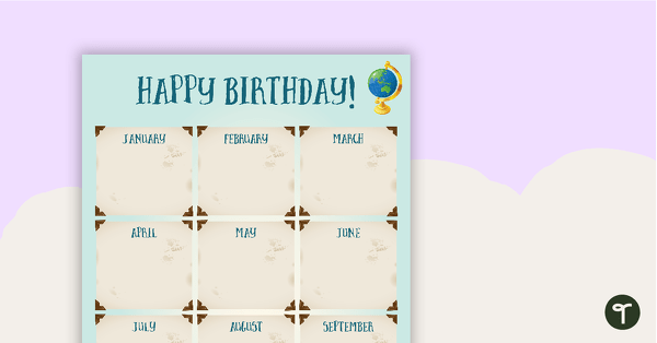Go to Travel Around the World - Birthday Chart teaching resource