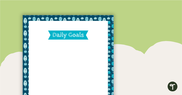 Monster Pattern - Daily Goals teaching resource