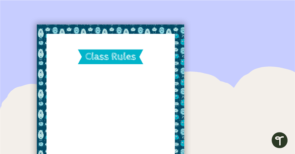 Go to Monster Pattern - Class Rules teaching resource