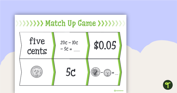 Preview image for Money Match-Up Game (Australian Currency) - teaching resource