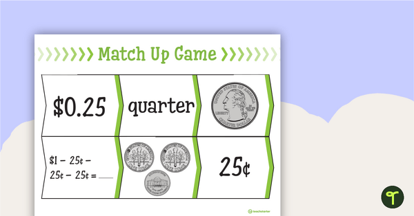 Money Matchup Activity - US Currency teaching resource