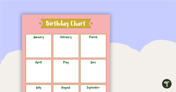 Go to Lush Leaves Pink - Happy Birthday Chart teaching resource