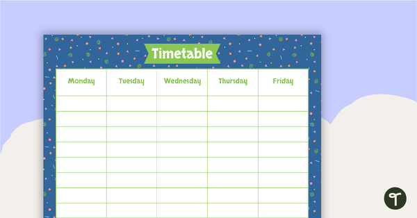 Squiggles Pattern - Weekly Timetable teaching resource
