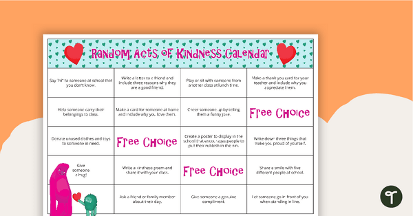 Go to Random Acts of Kindness Calendar teaching resource