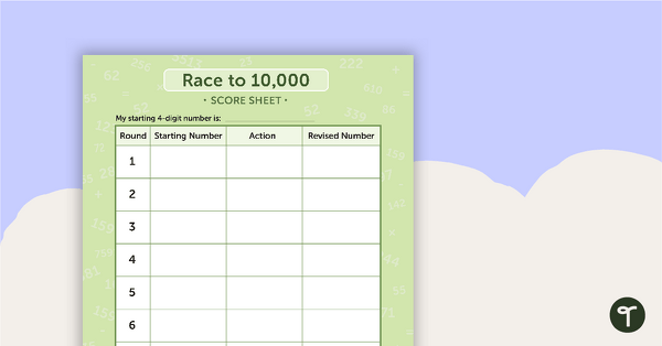Preview image for 4-Digit Place Value Card Game - Race to 10,000 - teaching resource