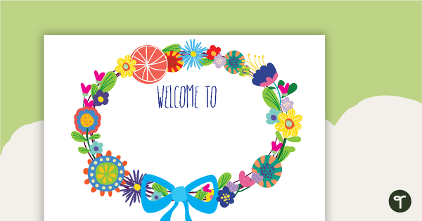 Image of Class Welcome Sign - Flowers