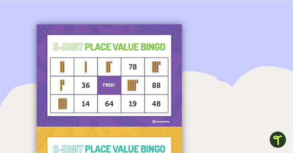 Image of Two-Digit Place Value Bingo Game (Digits and MAB)