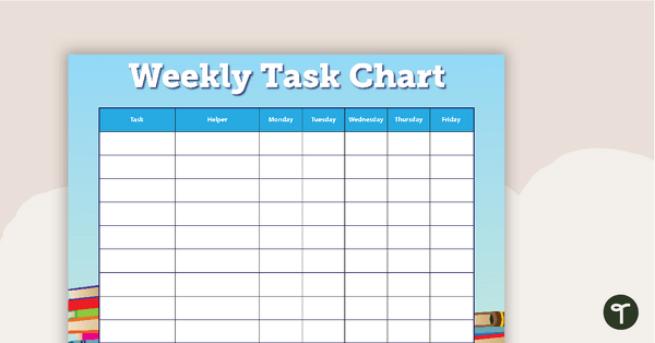 Go to Books - Weekly Task Chart teaching resource