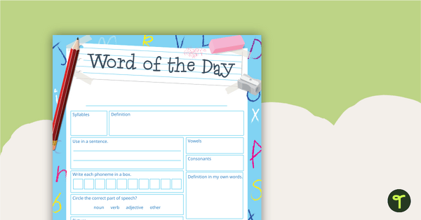 Image of Word Of The Day Template