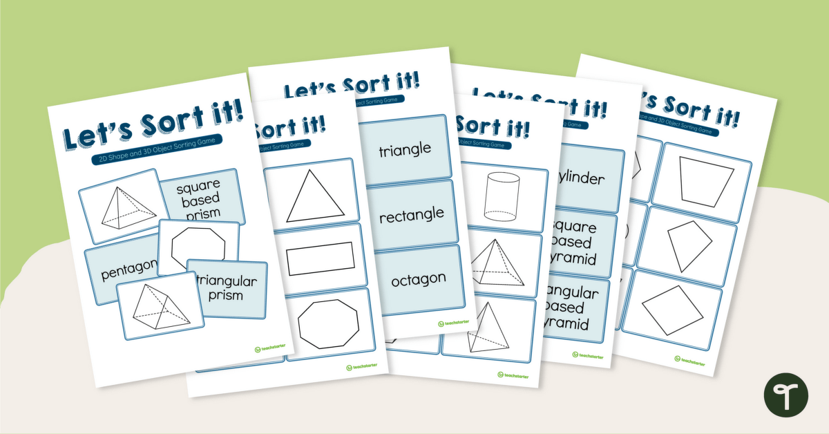 Let's Sort It! — 2D Shapes and 3D Objects Sorting Activity for Year 2 teaching resource