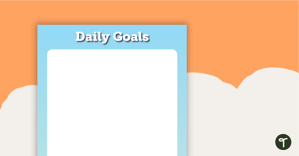 Go to Books - Daily Goals teaching resource