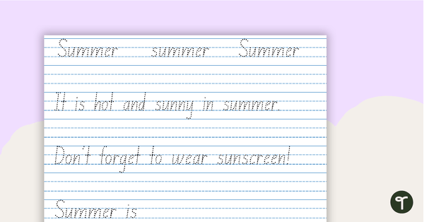Image of Season Handwriting Sheets