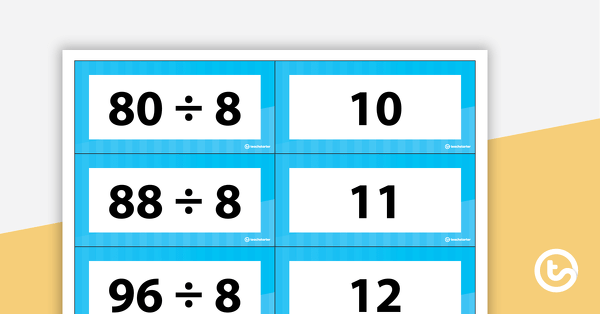 Multiplication and Division Fact Matchup Cards - Multiples of 8 teaching resource